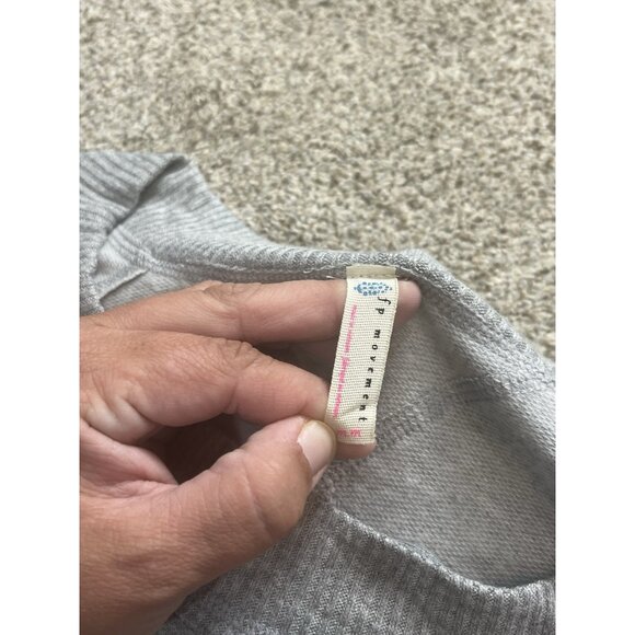 Free People Movement Gray Sweatshirt Oversized Zipper Sides Size Medium - Picture 3 of 9